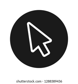 Cursor icon vector illustration design isolated on flat black round button