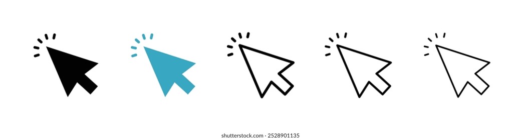 Cursor icon vector illustration set