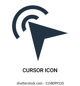 Cursor icon vector isolated on white background, Cursor transparent sign , filled dark user interface icons