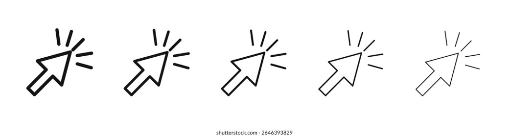 Cursor icon vector outline set illustration sign
