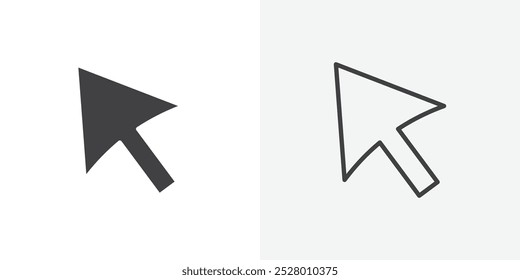 Cursor icon vector icon set in black and white color.