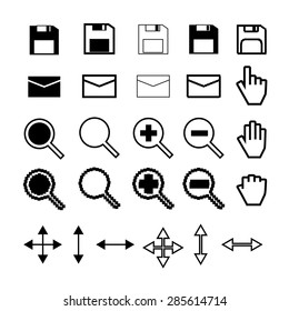 cursor icon vector set. white and black
