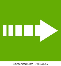 Cursor icon white isolated on green background. Vector illustration
