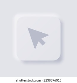 Icono de cursor, Neumorfismo blanco diseño de interfaz de usuario suave para diseño web, IU de aplicación y más, Button, Vector.