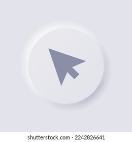 Cursor icon, White Neumorphism soft UI Design for Web design, Application UI and more, Button, Vector.