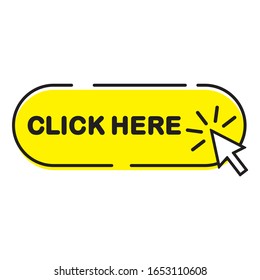 Cursor icon with yellow button click here for your website