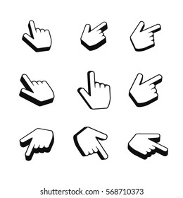 Cursor icons 3d Finger