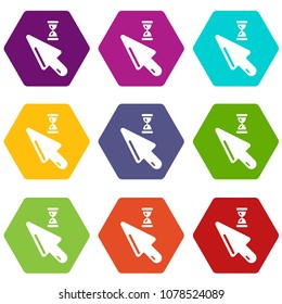 Cursor icons 9 set coloful isolated on white for web