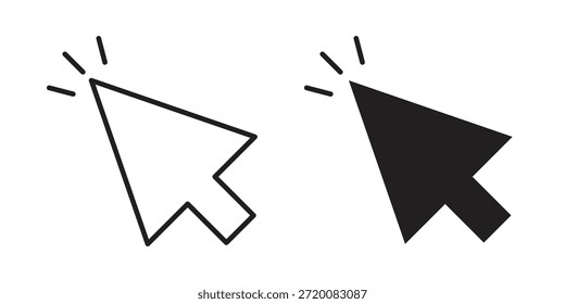Cursorsymbole mit schwarzer Farbe in verschiedenen Stilen