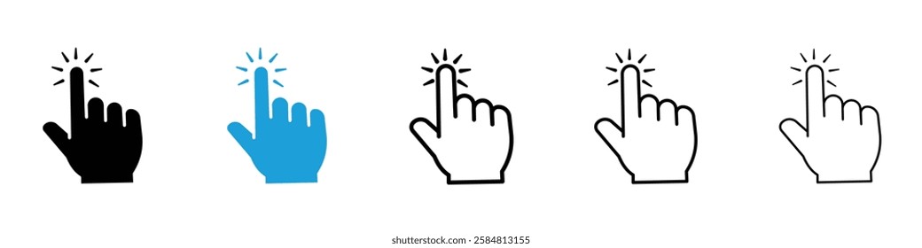 Cursor icons collection vectors in black and blue