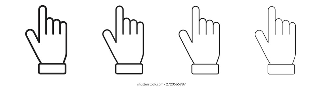 Cursorsymbole im Kontur-, Linien- und Strichstil