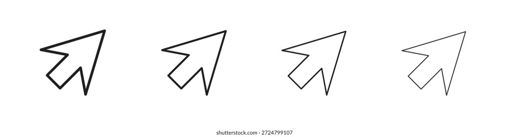 Coleção de vetores de linha de ícones de cursor. Ícone de vetor perfeito de pixel