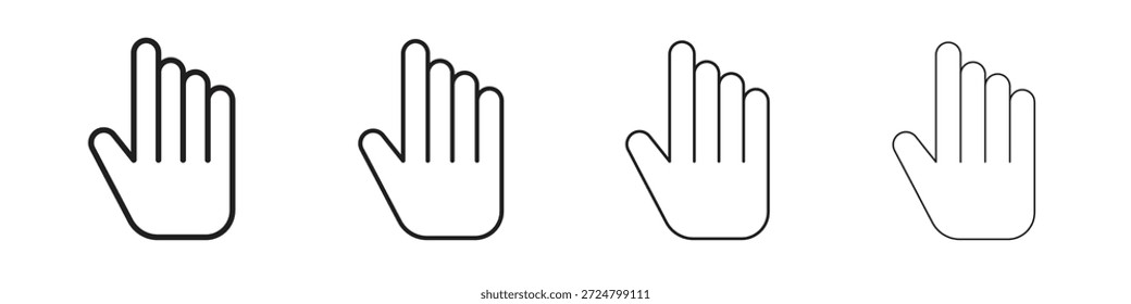 Coleção de vetores de linha de ícones de cursor. Ícone de vetor perfeito de pixel