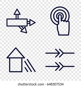 Cursor icons set. set of 4 cursor outline icons such as touchscreen, arrow up
