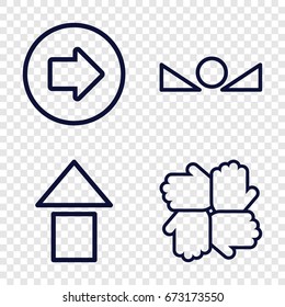 Cursor icons set. set of 4 cursor outline icons such as arrow right, arrow up