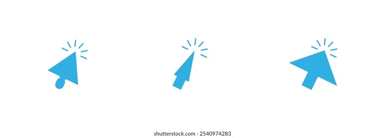 Cursor icons set in arrow forms. mouse click cursor set, arrow pointer vector. Cursor icon. 