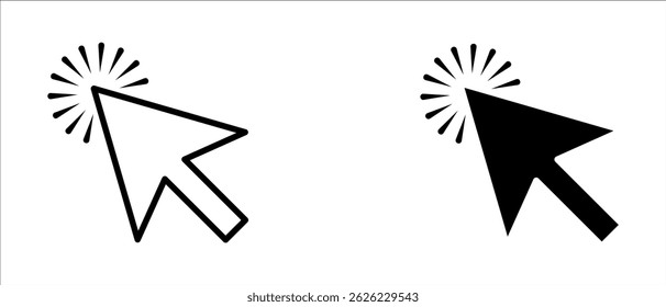 Ícones de cursor definir formas de seta, clique do mouse conjunto de cursor, ponteiro de seta. Clique do mouse do computador cursor seta cinza ícones definir. Ícone do cursor. Ícone de clique do computador.