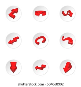 Cursor icons set. Cartoon illustration of 9 cursor vector icons for web