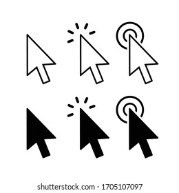 Cursor icons set, click icon vector design