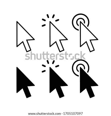 Cursor icons set, click icon vector design