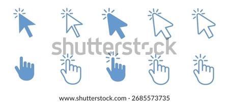 Cursor icons set and Computer curser vector icon Pointing sign Curser silhouette vector art of illustration