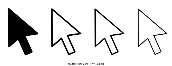 Los iconos del cursor establecen el diseño. Colección de iconos de flecha del ratón. flecha del cursor del puntero del mouse del equipo.Icono del vector