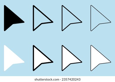 Cursor icons set design. Mouse Arrow Icon collection. Computer mouse click pointer cursor arrow.Vector icon