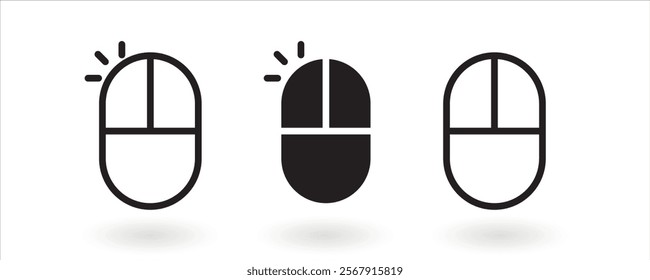 Cursor icons set in hand, arrow forms, mouse click cursor set, arrow and hand pointer. Computer mouse click cursor gray arrow icons set and loading icons. Cursor icon. Computer click icon