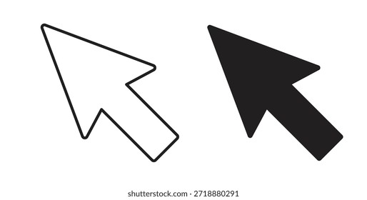 Conjunto de iconos de cursor aislados en Ilustración vectorial plana de fondo blanco.