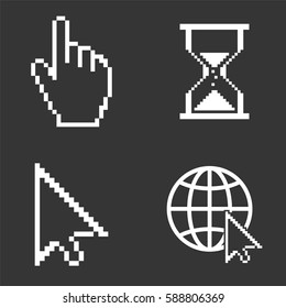 Cursor icons set isolated on  gray