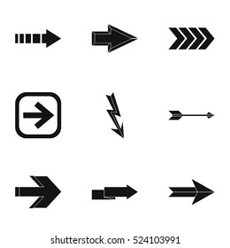 Cursor icons set. Simple illustration of 9 cursor vector icons for web