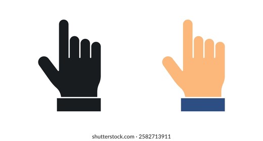 Cursor icons set vectors black and colored style