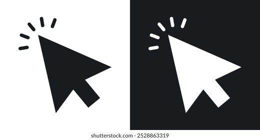 Cursor icons. solid style vector