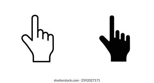 Cursor icons. stroke line and black solid icons
