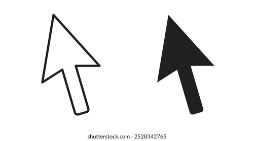 Cursor icons. Vector set in filled and line style.