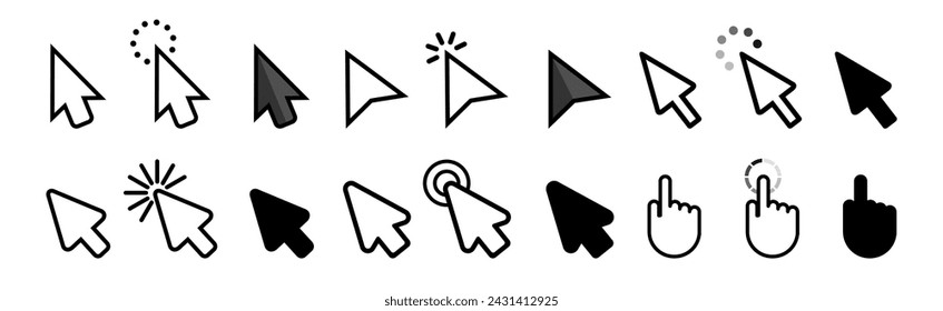 Cursor icons vector set illustration