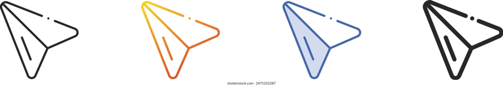 cursor icon.Thin Linear, Gradient, Blue Stroke and bold Style Design Isolated On White Background