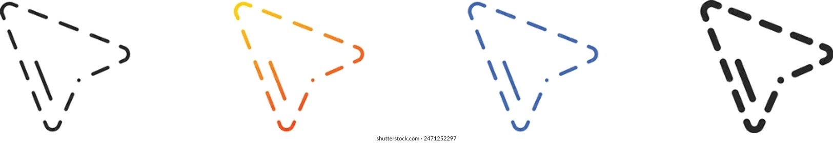 cursor icon.Thin Linear, Gradient, Blue Stroke and bold Style Design Isolated On White Background