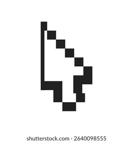 Cursor illustration in black and white pixel style. Illustration vector
