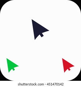 Cursor Illustration set. Blue, green, red icon.