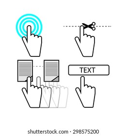 The cursor is in the interaction with icons