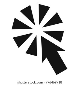 Cursor interactive click icon. Simple illustration of cursor interactive click vector icon for web