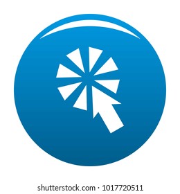 Cursor interactive click icon vector blue circle isolated on white background 
