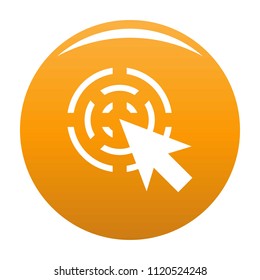 Cursor interactive icon. Simple illustration of cursor interactive vector icon for any design orange