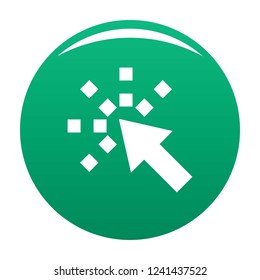 Cursor internet icon. Simple illustration of cursor internet vector icon for any design green