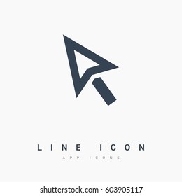 Cursor isolated minimal icon. Symbol line vector icon for websites and mobile minimalistic flat design. 
