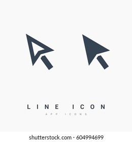 Cursor isolated minimal icon. Symbol line vector icon for websites and mobile minimalistic flat design. 