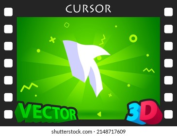 Cursor isometric design icon. Vector web illustration. 3d colorful concept
