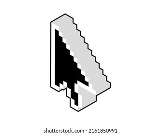 Cursor isometric design icon. Vector web illustration. 3d colorful concept