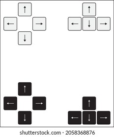 Cursor key arrangements, The four cursor keys (up, down, left, and right)in the cursor key zone,Arrow keys or cursor movement keys are buttons on a computer keyboard that are either programmed , eps10